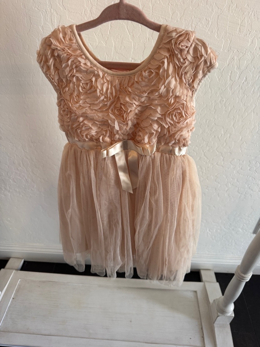 Popatu Blush Rose Appliqué Tulle Party Dress
